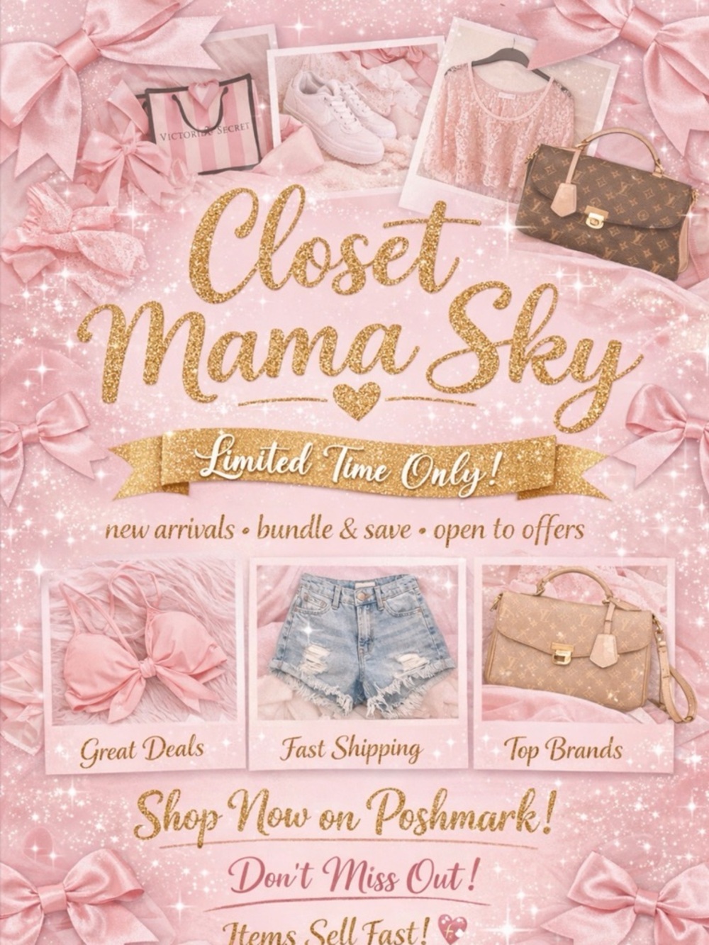 Closet Mama Sky Pink Glitter Sale Graphic